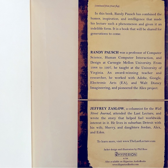 National Bestseller The Last Lecture by Randy Pausch Achieving Childhood Dreams - Picture 4 of 6